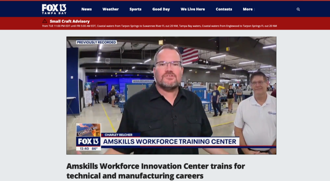 Amskills featured for the second time on Fox 13’s “Charley’s World” segment